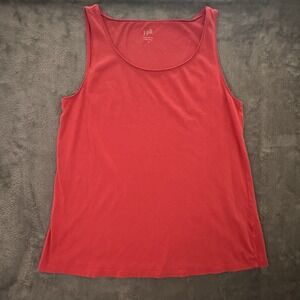 J Jill Easy A-Line Tank Top Red Orange Women's Size M Relaxed Fit Pima‎ Cotton